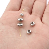 10pcs 3mm 4mm 4 5mm stainless steel slider beads spacer diy handcraft bracelets loose beads for jewelry making wholesale