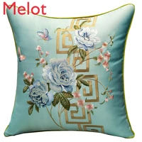 chinese classical embroidery flower butterfly rosewood sofa seat cushions high end waist support velvet back cushion pillow