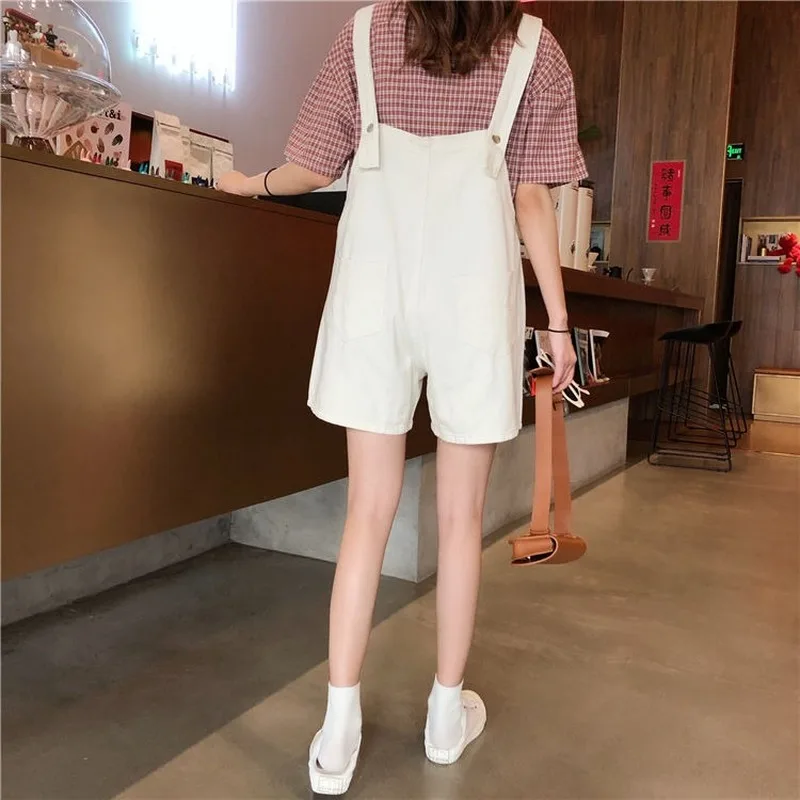 

Rompers Women High Waist Wide-leg Simple Ulzzang Korean All-match Trendy Suspender Overalls Womens Students Leisure Chic Comfort