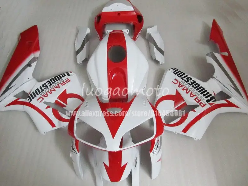 

injection Mold Motorcycle Fairing Kits For white red HONDA CBR600RR F5 05 06 CBR 600RR2005 2006 bodywork set Free custom+tank