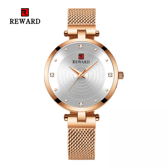 Rose Gold Награда роскошные женские часы модное платье кварцевые часы женские из нержавеющей стали водонепроницаемые женские наручные часы Часы Relogio Feminino - Цвет: Rose Gold