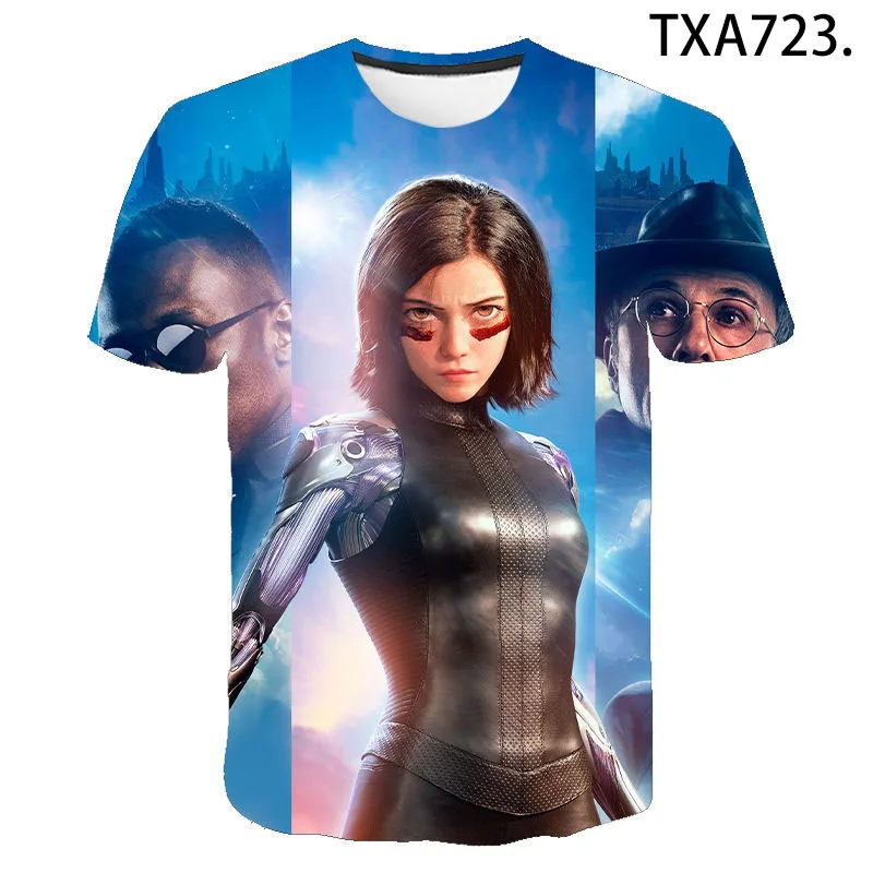 Футболка Летняя с 3D-принтом Алита Ангел Битвы | Мужская одежда