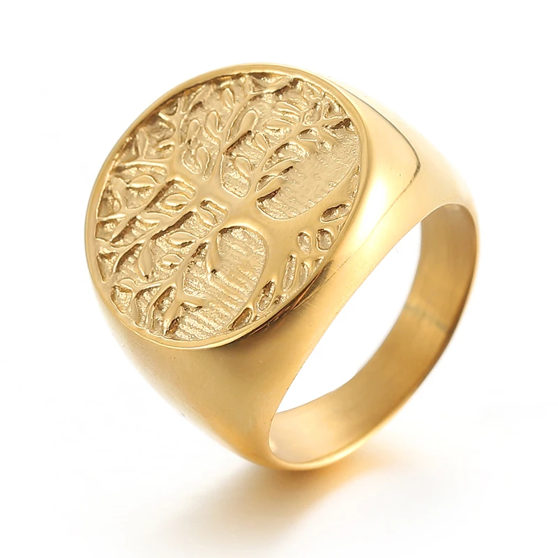 Кольца с деревом жизни AMORUI для мужчин и женщин кольца из нержавеющей стали