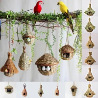 11styles birds nest bird cage natural grass egg cage bird house outdoor decorative weaved hanging parrot nest houses pet bedroom
