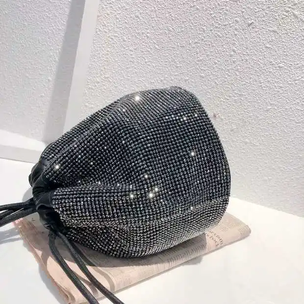 Новинка весны 2019 Корейская женская сумка милая маленькая мешок с бриллиантами