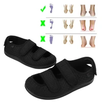 unisex round head widened velcro shoes fat feet thumb valgus arthritis edema deformation care adjustable fiat shoes foot support