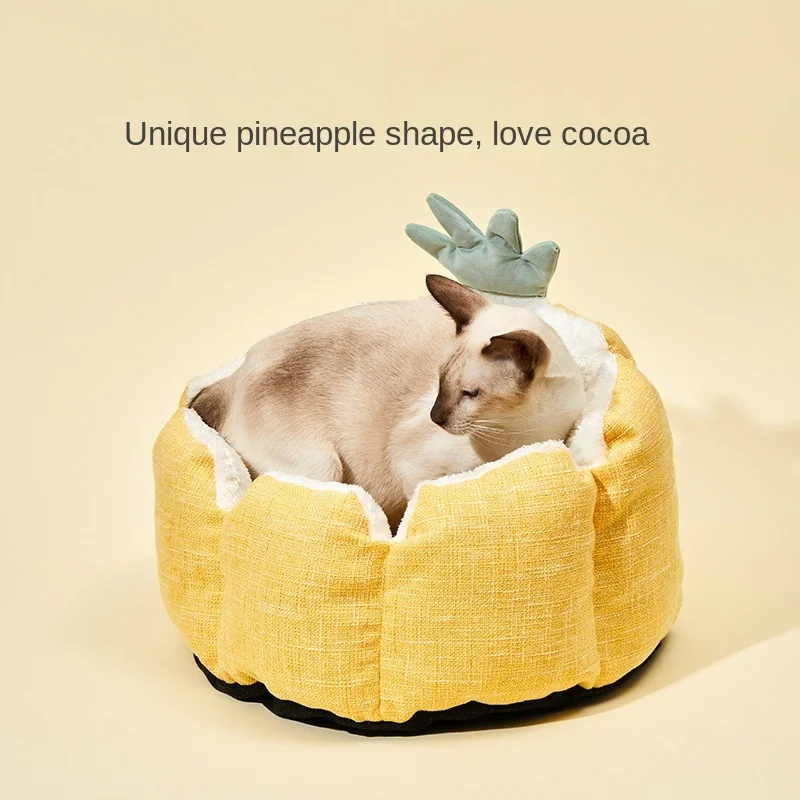 Online Petkit abacaxi gato camas quatro estações teddy camas de cachorro de dupla face design resistente ao desgaste geral durável para gatos filhote de cachorro e cães