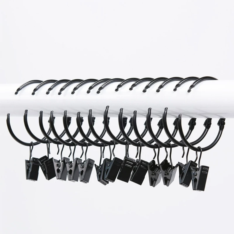 

20pcs Metal Openable Curtain Rings Clips Rustproof Decorative Drapery Hangers