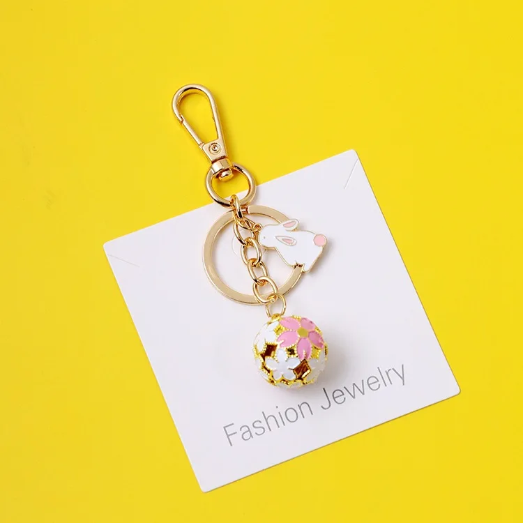 

Cute Japanese Water Oriental Cherry Bell KeyChains Car Keys Bag Key Chains Decor Cherry Pendent Charms for Airpods Buds Gifts
