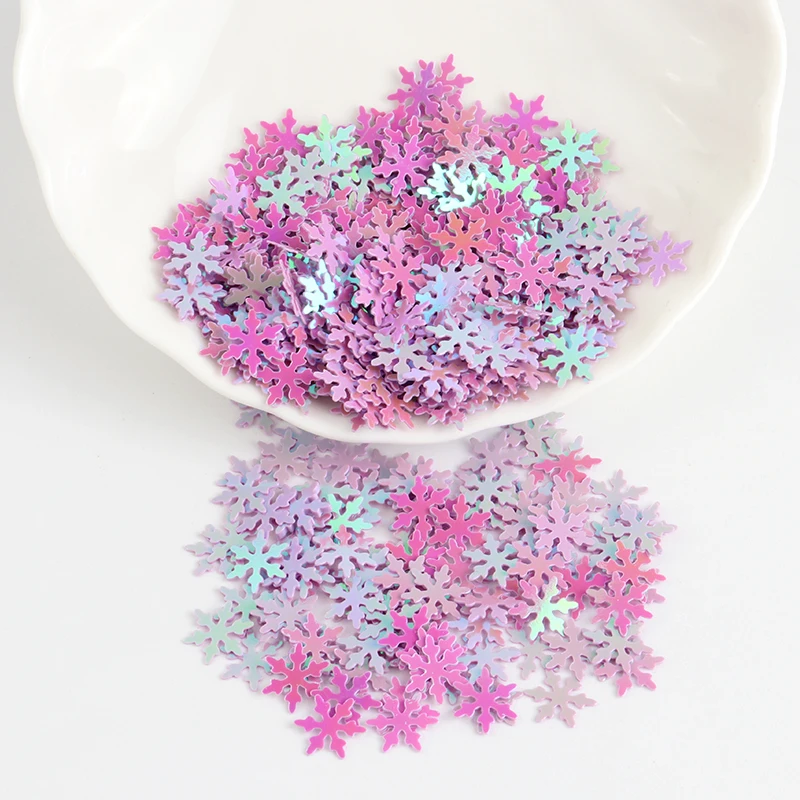 Большие блестки 10 мм рождественские пайетки в виде снежинок белый снежный цветок