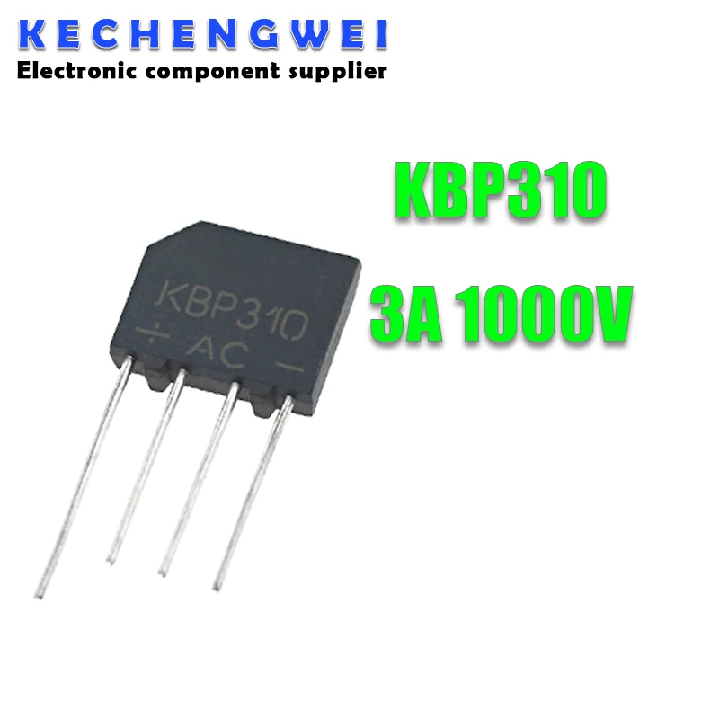 10 шт. диодный мост-выпрямитель KBP310 3A 1000V | Электронные компоненты и принадлежности