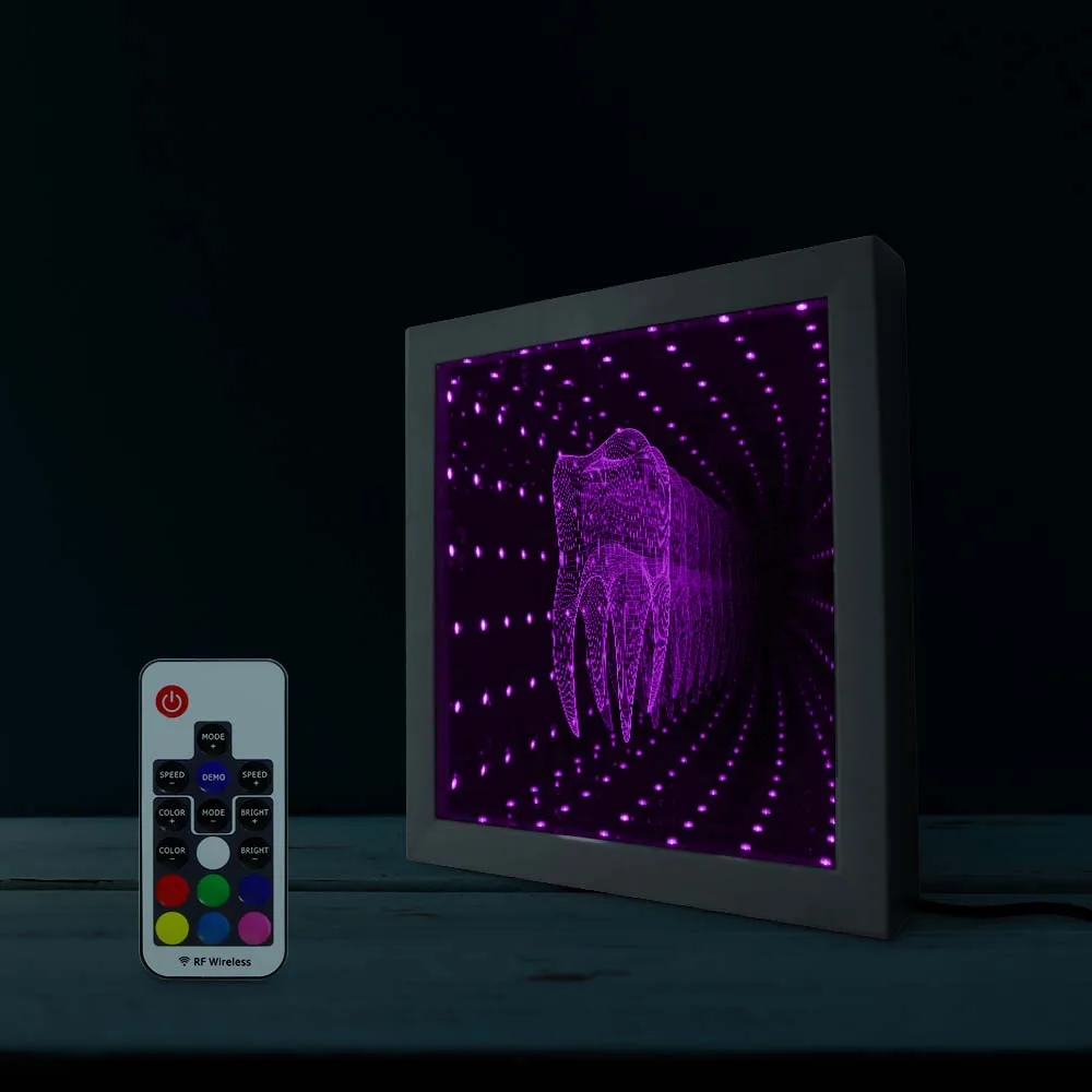 Зуб Форма 3D светодиодный зеркало с круговой подсветкой стоматологическая