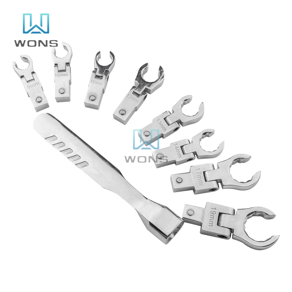 

9-piece Set Portable Metric Ratchet 180°Rotating Gear Wrench