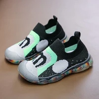 spring autumn kids boy girl slip on letter knitted sneakers children woven fly shoes baby first walkers