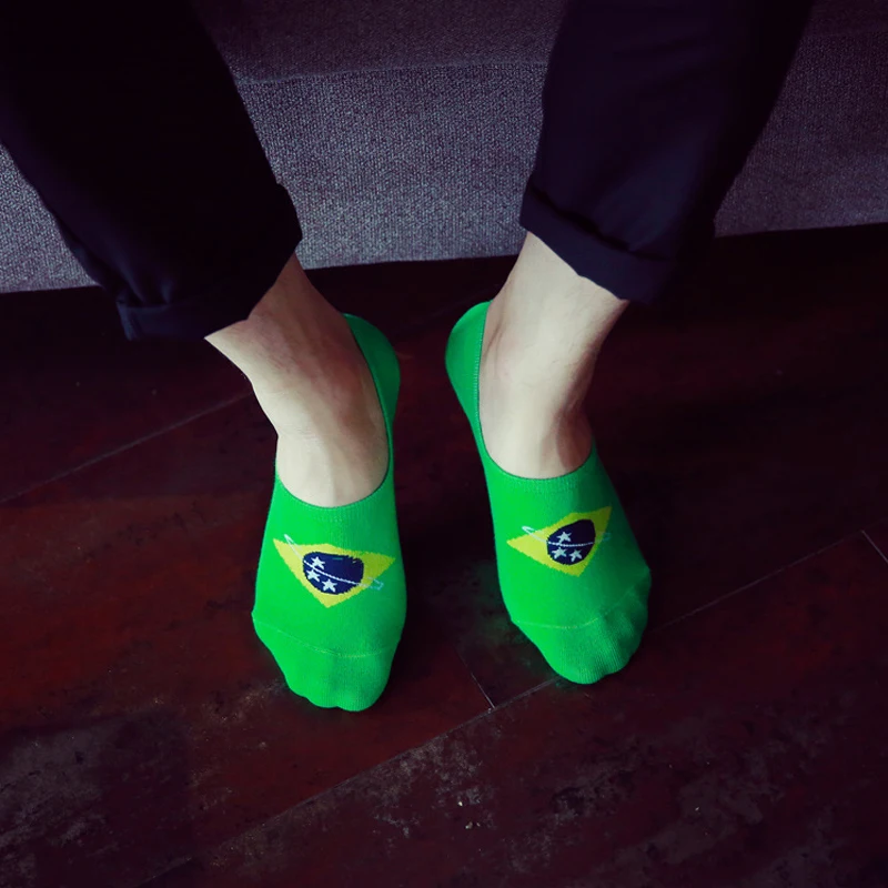 3 пары/Лот = 6 шт. мужские хлопковые Невидимые Носки с рисунком флага