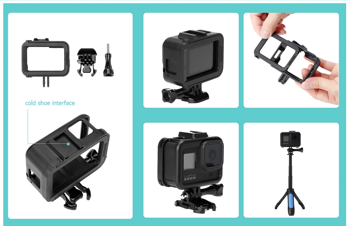 Набор аксессуаров для GoPro 8 Водонепроницаемый чехол Защитная пленка для экрана Защитный чехол для GoPro Hero 8 наборы аксессуаров