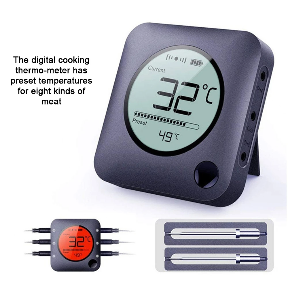 

Wireless BT Barbecue Thermo-meter Probe Baking Thermo-meter Connected To App Food Thermo-meter LCD Thermo-meter