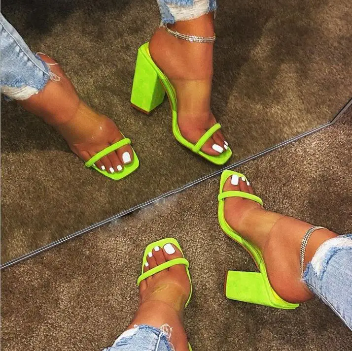 Новинка лета 2019 женские модные сандалии на каблуке большие размеры пикантные