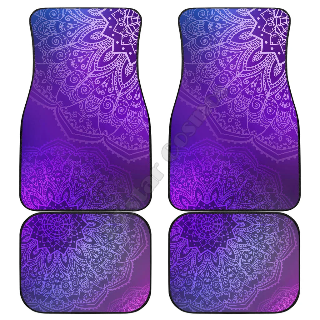 

Purple mandala Car Floor Mats 3D Printed Pattern Mats Fit for Most Car Anti Slip Cheap Colorful 02