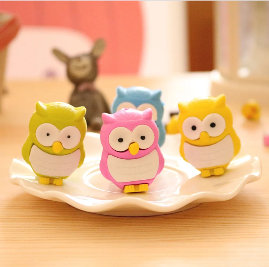 2 шт. Сова резиновый ластик для карандаша канцелярские товары школы Товары офиса
