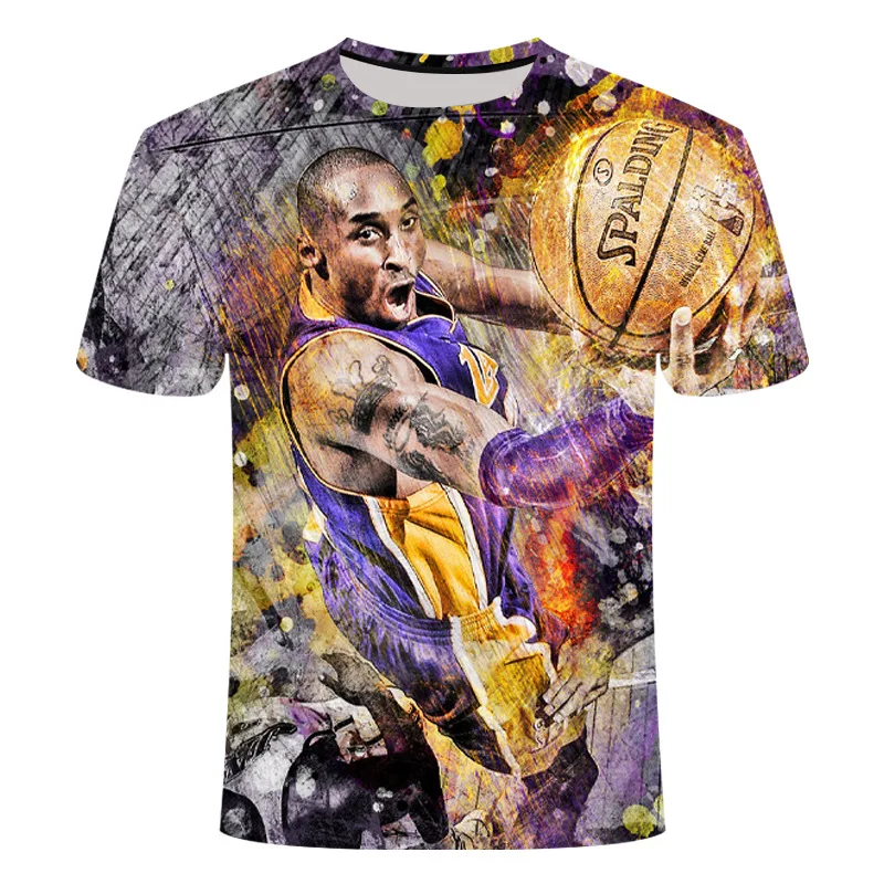 Мужская и женская футболка с 3D принтом Kobe Bryant модная уличная Футболка Harajuku