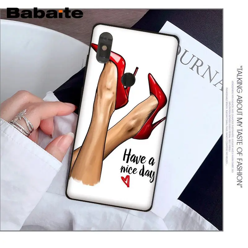 Babaite VOGUE Christmas Princess Girl boss coffee Phone Case for Xiaomi Mi 6 Mix2 Mix2S Note3 8 8SE Redmi 5 5Plus Note4 4X Note5