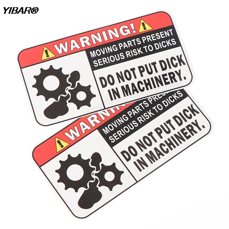 

2pcs Funny Warning In Machinery Car Sticker Decal Reflecterende PVC Decal