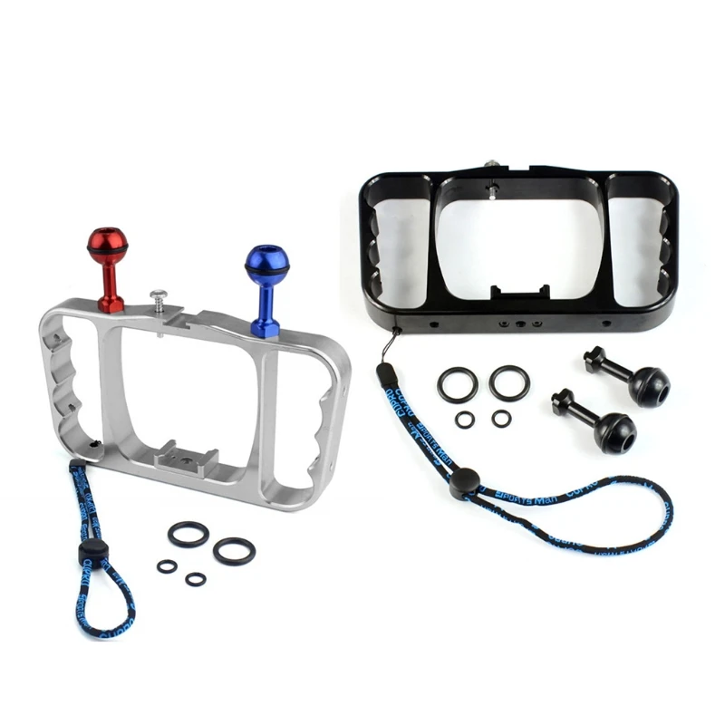 

Adjustable Aluminum Alloy Dual Handheld Hand Grip Video Stabilizer Holder with Ball Head Adapter for-GoPro 7/(2018)/6/5