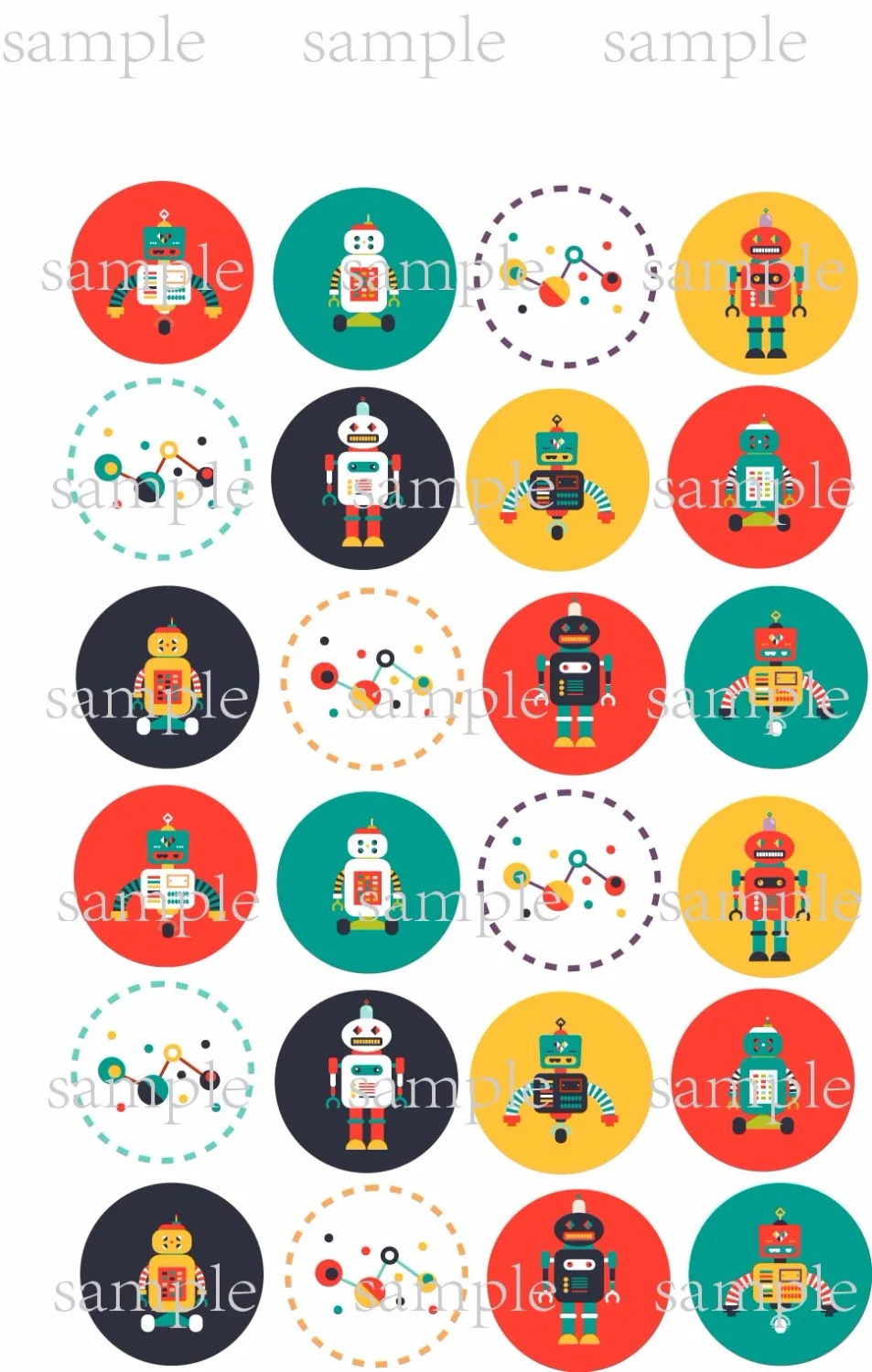 24 робота съедобный Топпер для торта Вафля рисовая бумага кексов печенья