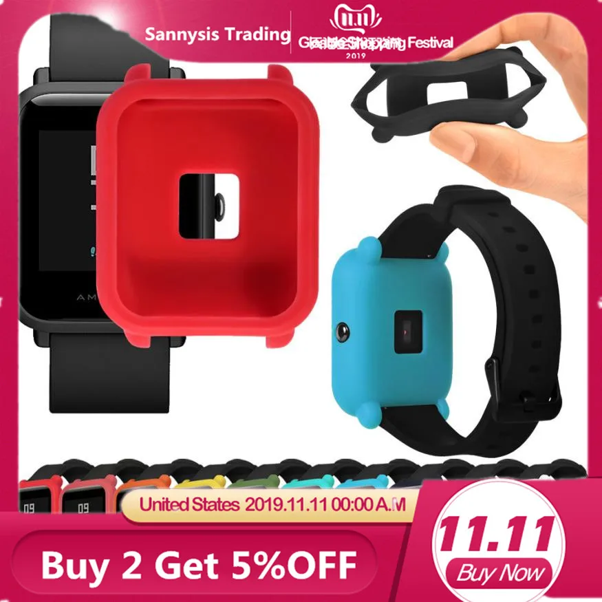 Мягкий защитный силиконовый чехол из ТПУ для Huami/Amazfit/Bip/Youth Watch носимые Устройства фитнес-браслет relogio