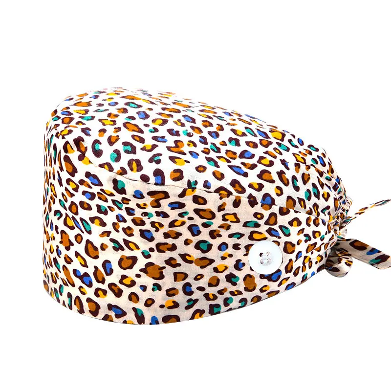 

1PC New Scrub Nurse Hat gorros quirurgicos Floral Bouffant Sanitary Cap with Sweatband Wholesale Printing Nursing Caps Scrub Cap