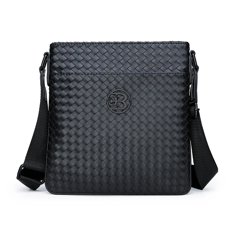 

Woven Genuine Leather Crossbody Bag for Men Bags Man Messenger Bag Fashion Male Bag High Quality Business Shoulder Bag Brand