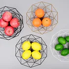 Металлическая проволочная корзина для фруктов и овощей, Геометрическая многогранная миска, Настольная кухонная тарелка для хранения фруктов