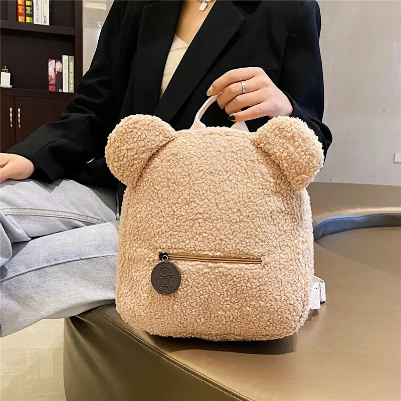 

Cute Cartoom Lamb Plush Women's Mini Backpack Kawaii Backpack Fashion Graceful Bagpack Small School Bags for Girls