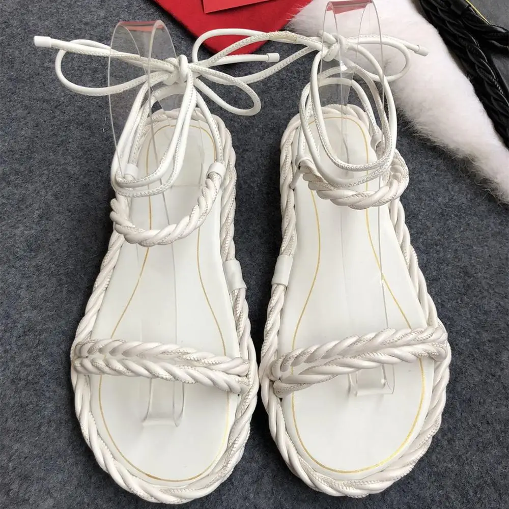 Сандалии женские из натуральной коровьей кожи босоножки с ремешком на щиколотке