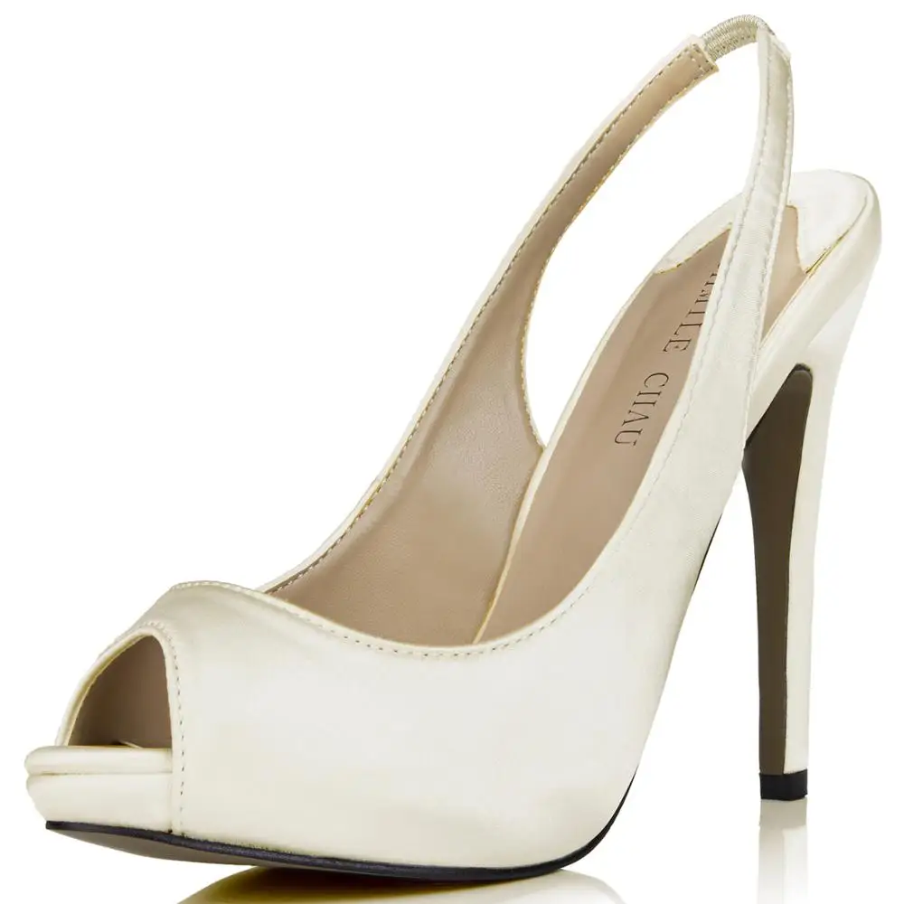 

Satin Sexy Bridals Party Peep Toe Stiletto Slingback Women High Heeled Sandal Sandale Femmes Talon Haut Aiguill Bout ouvert YJS1