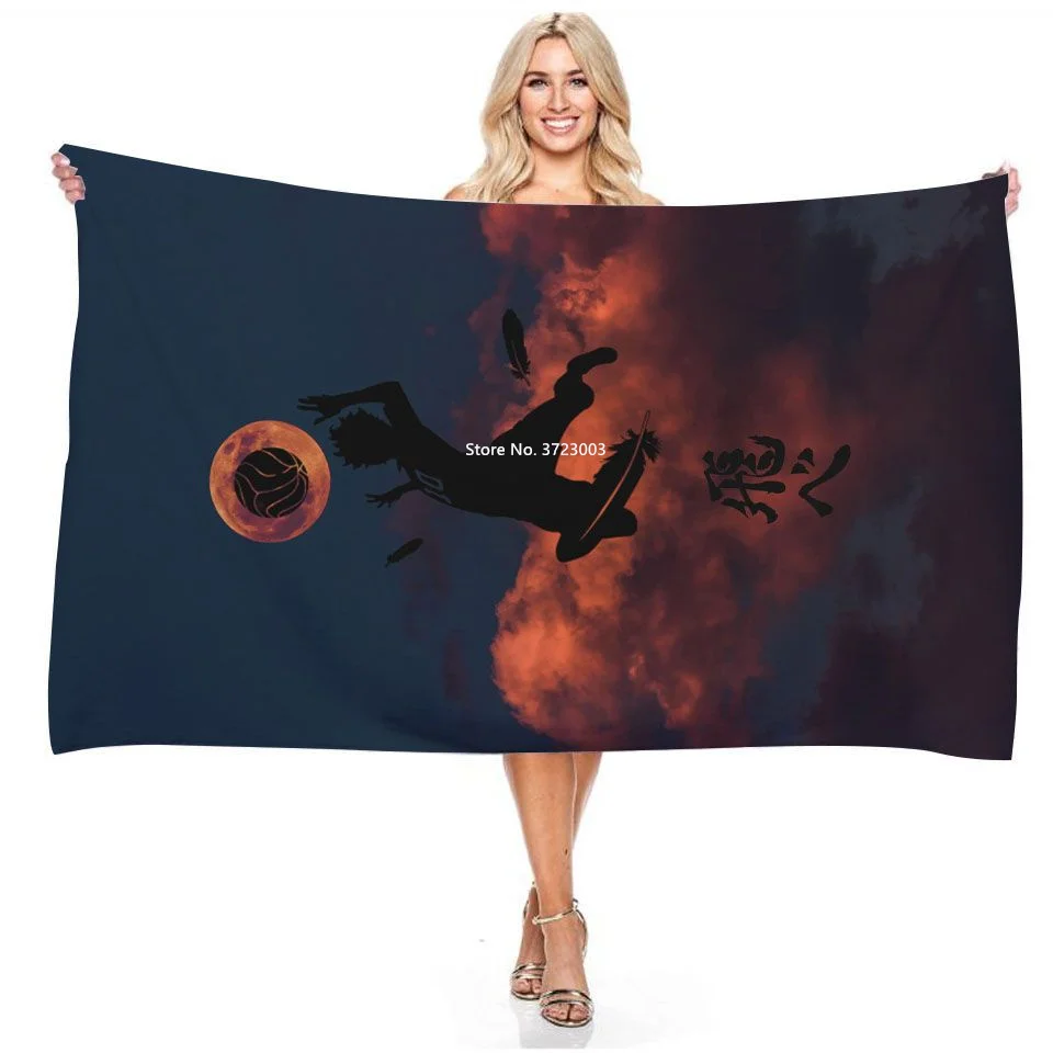 

Hot Selling Cartoon Volleyball Juvenile Print Bath Towel Adult Children Bathroom Microfiber Absorbent Rectangular Bath Towel