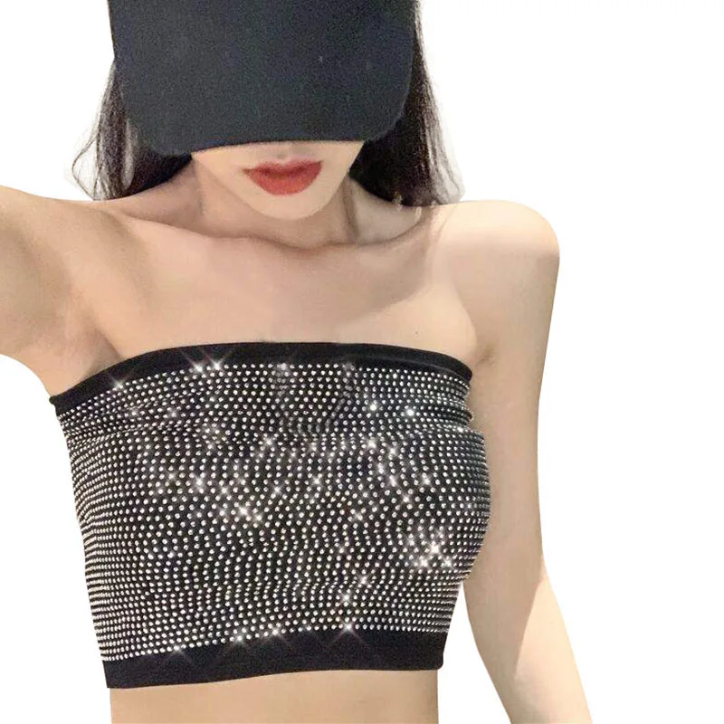 

Summer Sexy Off Shoulder Tube Tops Woman New Fashion Slim Ladies Sleeveless Strapless Tube Bandeau Night Club Crop Top