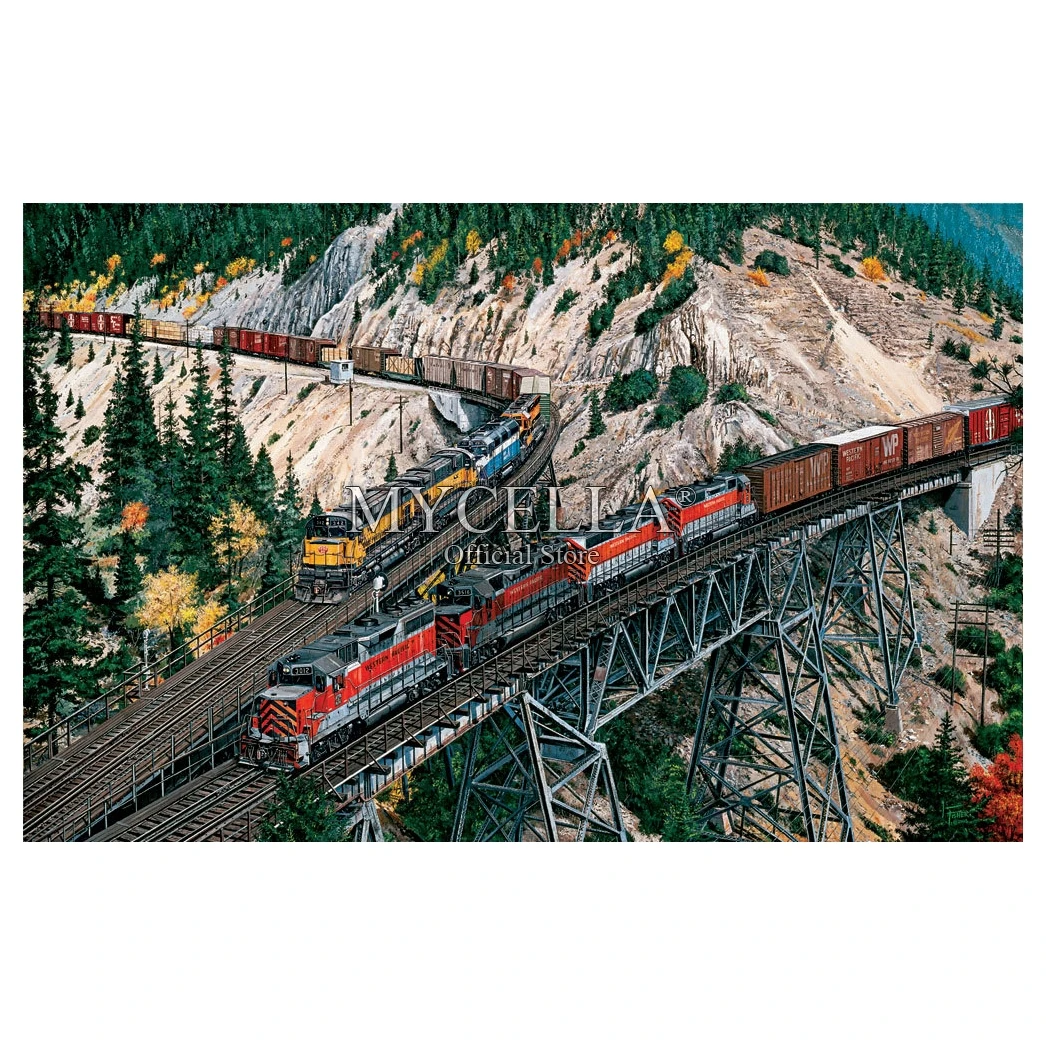 Поезда пейзаж полная Алмазная вышивка 5d Diy алмазная живопись мозаика крестиком