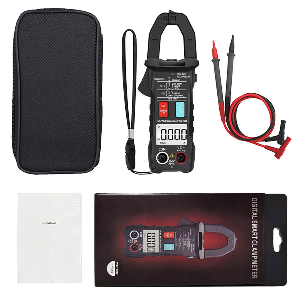 

ZT-QB9 Digital Clamp Meter DC/AC 600A Current Measurement TRMS Auto-Rang Voltage Ammeter Hz Ohm NCV Tester Multimeter