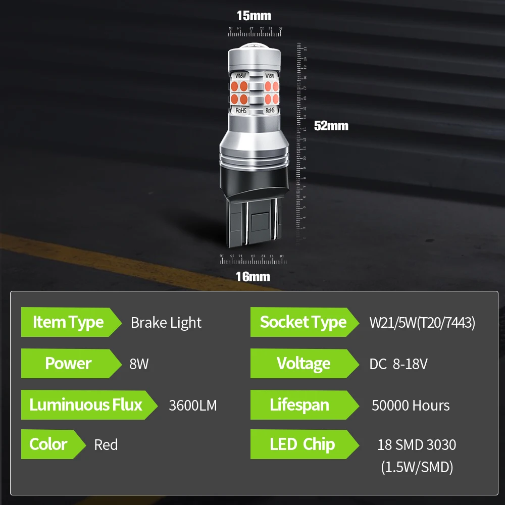 2x светодиодные стоп-сигналы W21/5W 7443 Canbus для Nissan 350Z Cube Juke Micra Note Pathfinder R52 Pulsar Tiida X-Trail