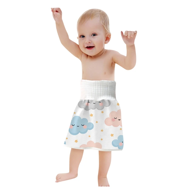 

2 in 1 Baby Diaper Skirt Pure Cotton High Waist Waterproof Training Pants Shorts J2HD