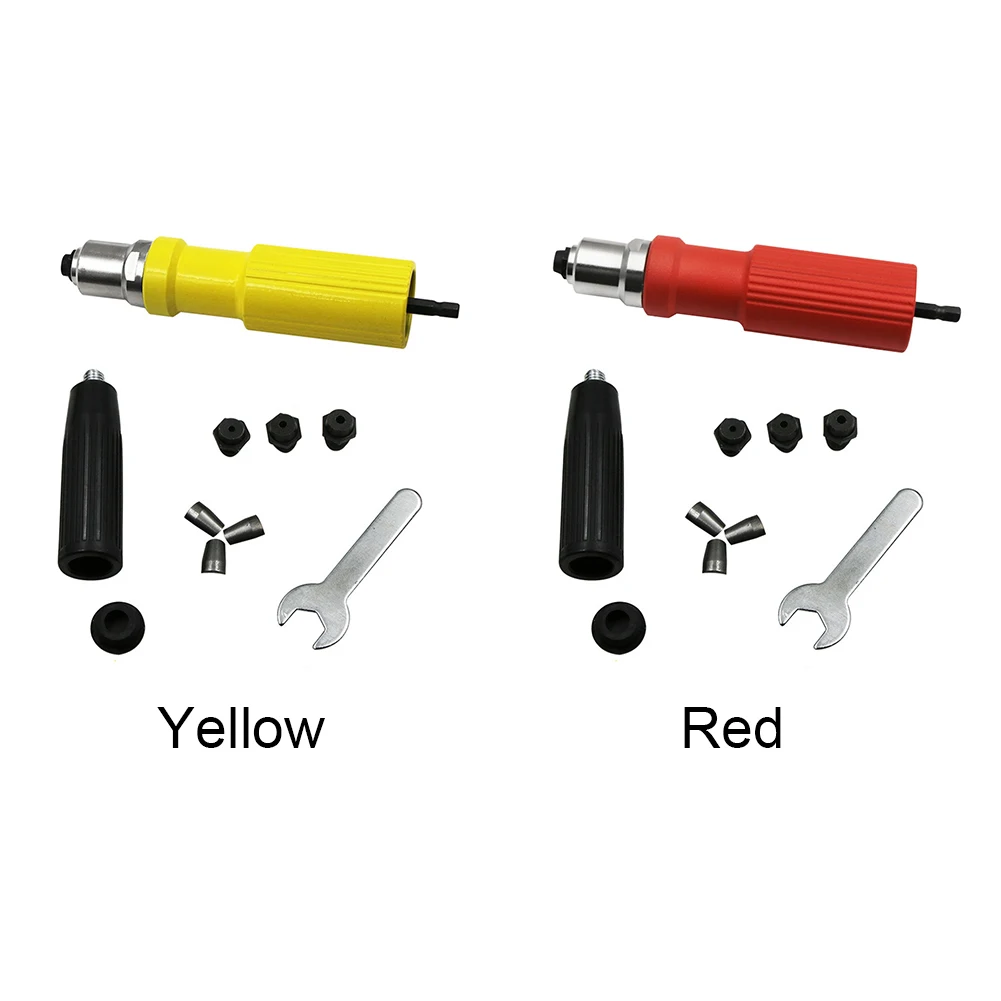 

Nozzle Electric Wrench Cordless Riveting Insert Nut Power Drill Rivet Adapter Set With Handle Clip Metal Professional Portable