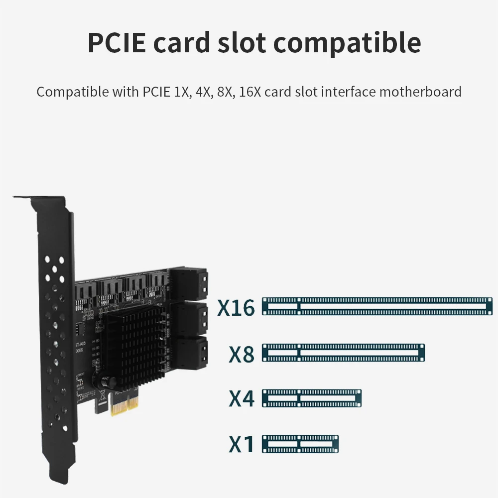 Контроллер Pci Sata TISHRIC плата расширения PCI-E 1X 4X 6/8/10 портов ASM1166 Sata3.0 адаптер |