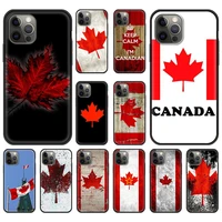 canada canadian flag ca leaf luxury phone case for iphone 13 12 11 pro max xr x se xs 7 8 plus silicone black matte cover shell