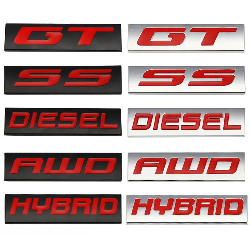 

Car Sticker Badge GT SS AWD Hybrid Diesel Tubro Emblem Decals for Chevrolet Peugeot Ford Focus Hyundai Alfa Romeo BMW Honda Opel