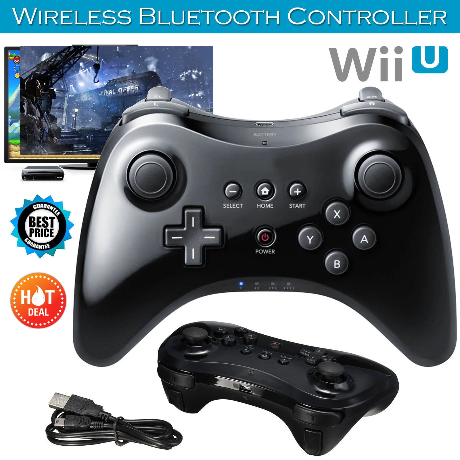 BEESCLOVER для Nintendo для wii U Pro беспроводной пульт управления Bluetooth USB классический двойной аналоговый контроллер для wii U Профессиональный джойстик d35