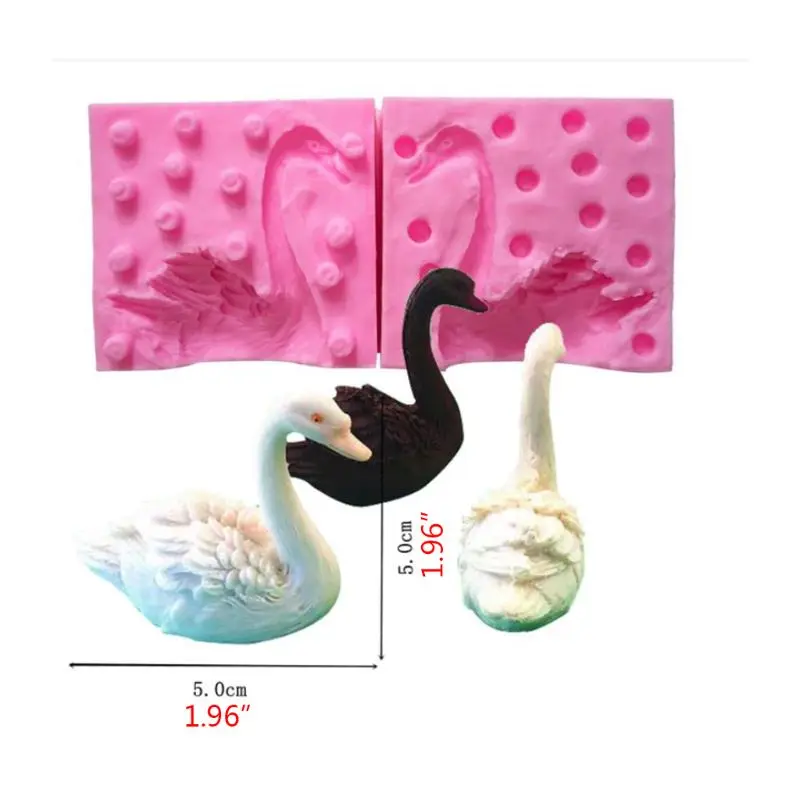 

Silicone Mold 3D Swan Shape Epoxy Mould DIY Chocolate Fondant Cake Making