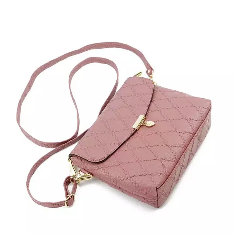 

Genuine Leather Women Handbags Fashion Stripe Wide Strap Ladies Shoulder Messenger Bag DD31-DD32