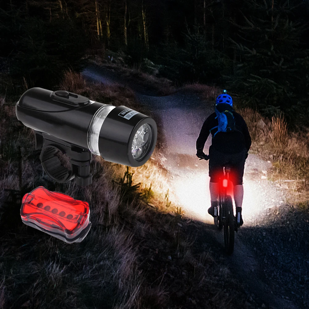 Велосипедная фара 5 светодиодов головной светильник с хвостом набор